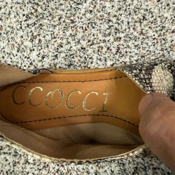CCOCCI Women's Snakeskin Open Toe Slip-On Flats Size 6.5 Multicolor - Picture 5 of 5